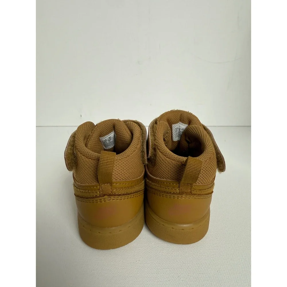 Nike Court Borough Mid 2 Toddler Shoes 9C Wheat Tan Brown CD7784-701 Sneaker - Picture 5 of 10